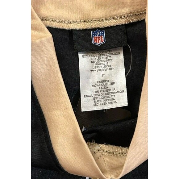 New Orleans Saints Girls 2T‎ Toddler Tutu Tailgate Game Day V Neck Costume Black - Picture 4 of 10